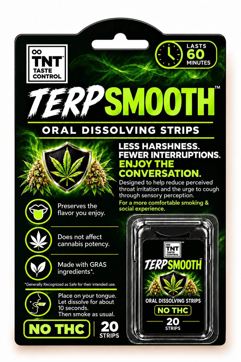 TerpSmooth — Smoother inhalation. Pure flavor. Zero intoxicants.